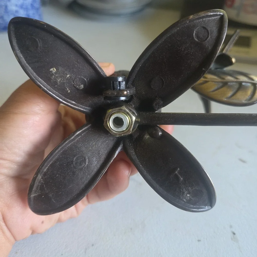 Vintage Andrea by Sadek Brass Hummingbird Flower Lamp Night Light BASE ONLY